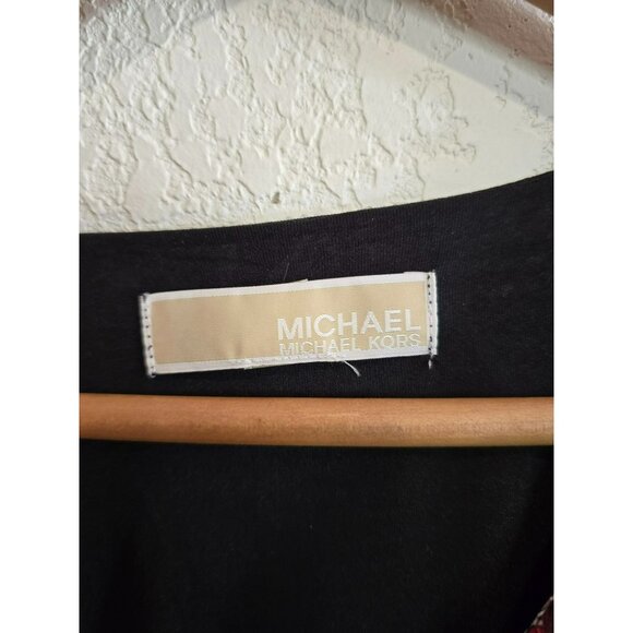 Michael Kors Dress Black Red Paisley Long Ruffled Bishop Sleeves Size XS - Picture 2 of 8